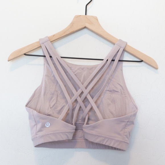 Lululemon Free To Be Serene Bra *High Neck Heathered Powdered Mauve - Picture 4 of 7